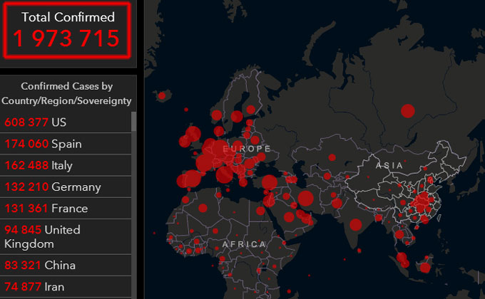 Карта коронавируса 15 апреля: статистика заболевших в мире
