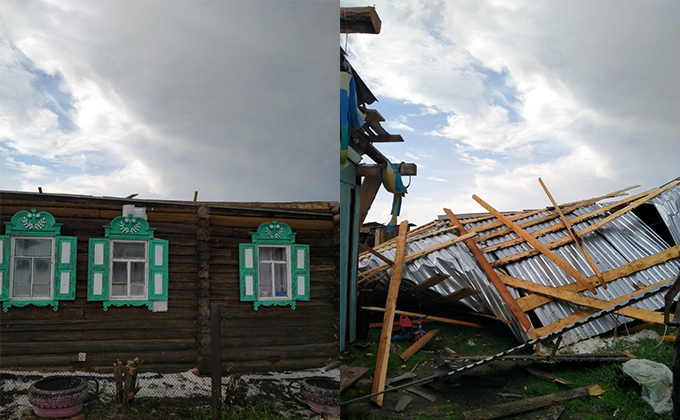 Мощный ураган обрушился на село в Новосибирской области