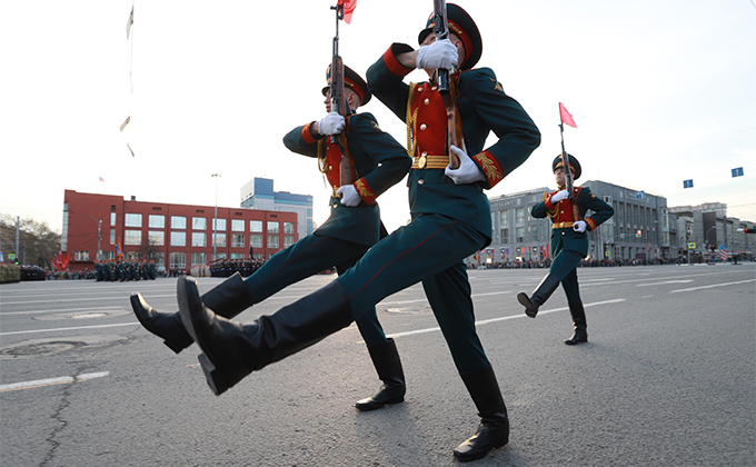 Репетиция Парад Победы в Новосибирске 5 мая: фоторепортаж